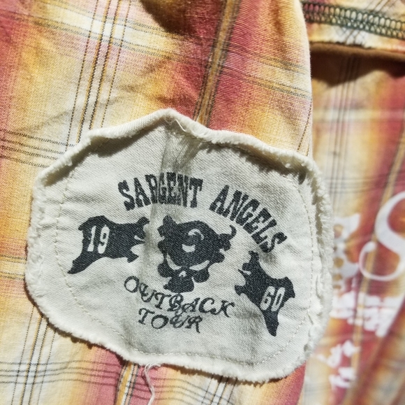 SARGENT PEPPER Rust Plaid Shirt (Size M) - Picture 5 of 13